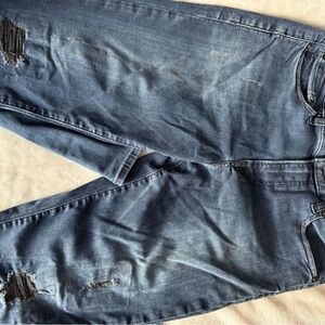 Express Relaxed Fit Distressed Blue Jeans